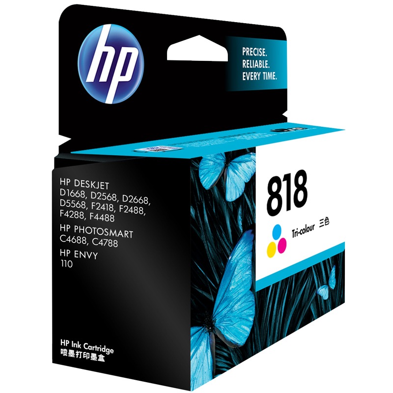 惠普（HP）CC643ZZ 818号 彩色墨盒（适用Deskjet D1668 D2568 D2668 D5568 F4238 ENVY110）CC643ZZ 818号