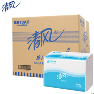 清风   三折单层擦手纸B913AC  (20包/箱)