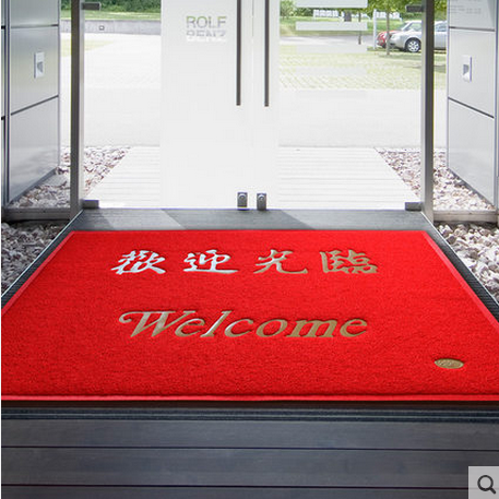 国产  大红欢迎光临地垫/室外垫/地毯（1.83*3.3米）可定制