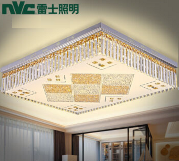 雷士照明（NVC）EVX9050  80W  简约现代水晶长方形 LED吸顶灯 80W   900*700*170mm
