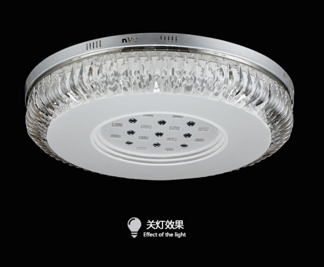 雷士照明(NVC)  EVX9068  50W 简洁水晶玻璃圆形LED吸顶灯  (800*140MM) ，双色灯光送遥控