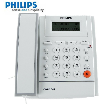飞利浦(Philips)CORD042电话机（白色）