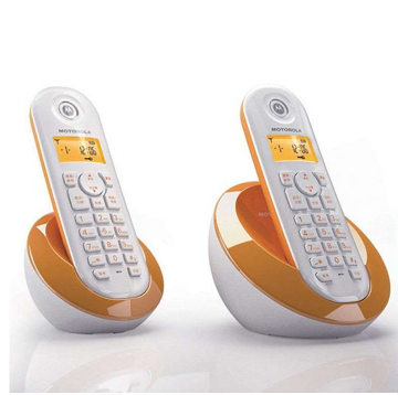 摩托罗拉 (MOTOROLA) C602C2.4G 数字 双 无绳电话机(橙色)