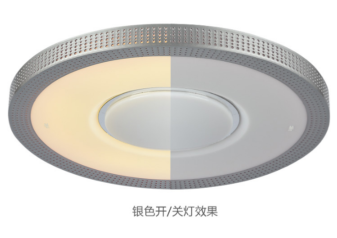 雷士照明（NVC） EPX9009　30W　现代简约星光银圆形LED吸顶灯，智能无极七色调光带遥控  460*60MM