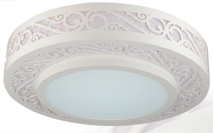 雷士照明（NVC）ESX9026 24W 现代简约圆形LED吸顶灯 (白色+粉色) 550*100mm