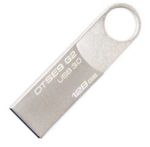金士顿（Kingston）DTSE9G2  128GB   USB3.0  U盘金属银色亮薄 读速100MB/s