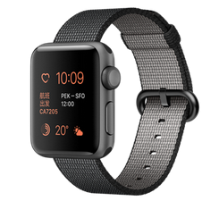 苹果手表（Apple）Apple Watch Series 2深空灰色铝金属表壳搭配黑色精织尼龙表带38 毫米