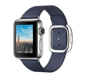 苹果手表（Apple）Apple Watch Series 2不锈钢表壳搭配午夜蓝色现代风扣式表带
