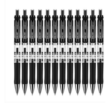 得力s02按动中性笔0.7MM黑色水笔